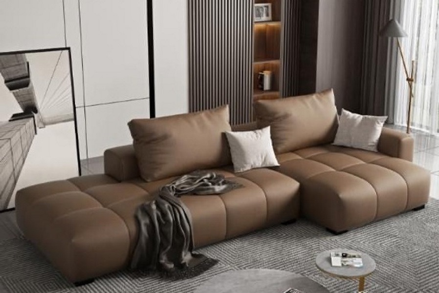 Ghế sofa góc da bò Ý cao cấp S658301