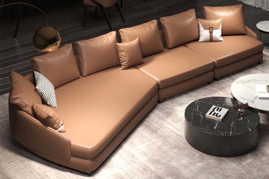 Ghế sofa góc da bò Ý cao cấp S708018