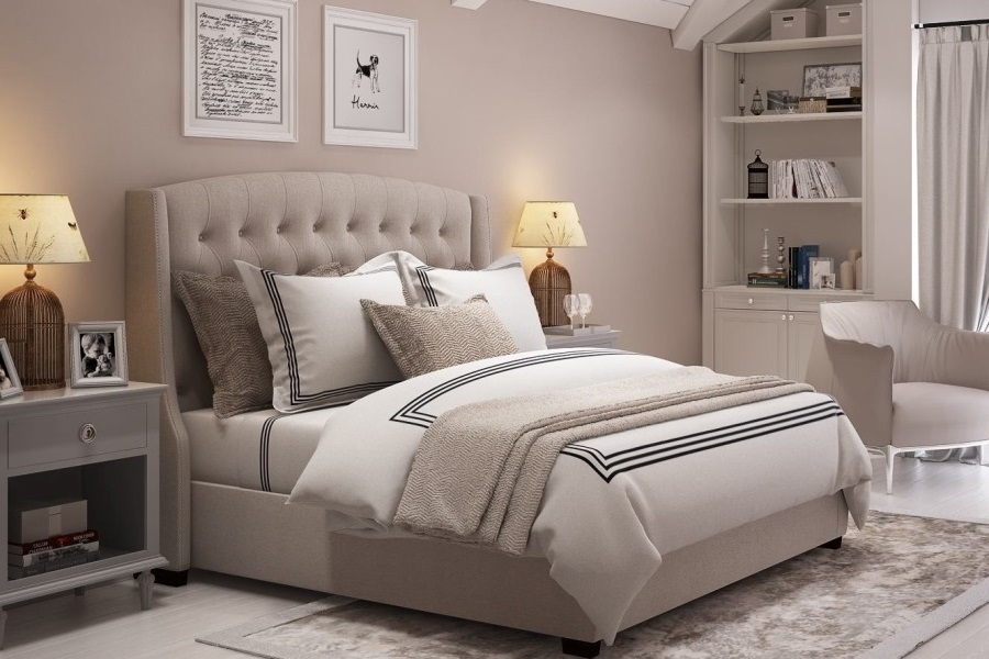 Giường bọc nệm cao cấp B0032
