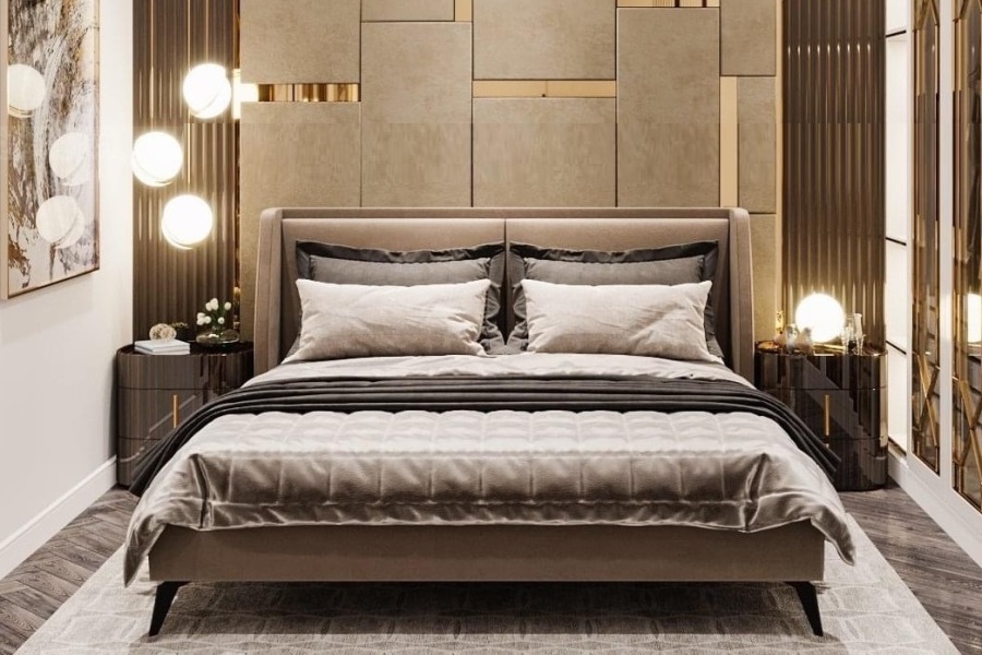 Giường bọc nệm cao cấp B0037