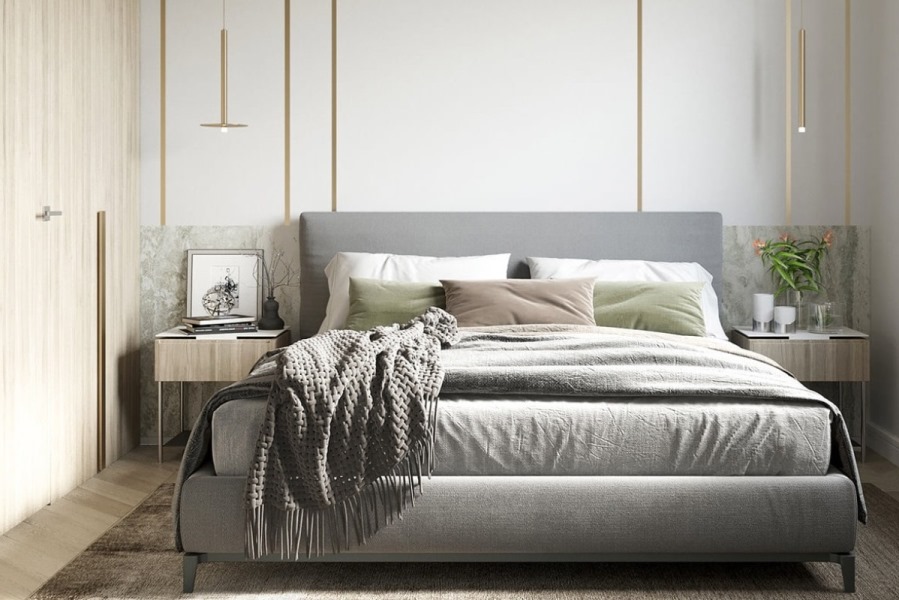 Giường bọc nệm cao cấp B0042